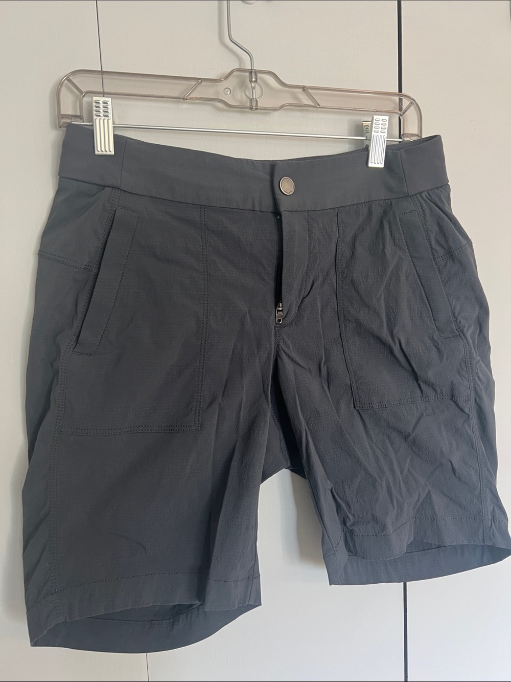 Athleta Trekkie Bermuda shorts, heather grey